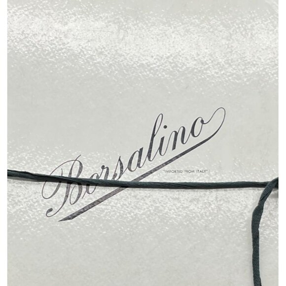 Borsalino Alessandria Italy Olive Green Velour Felt Fedora With Box Sz 7.25 - Picture 10 of 15